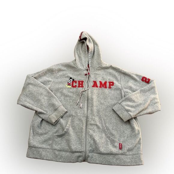 Disney Tops - Y2K Women’s Disney Mickey Mouse Champ Zip Up Hoodie Jacket